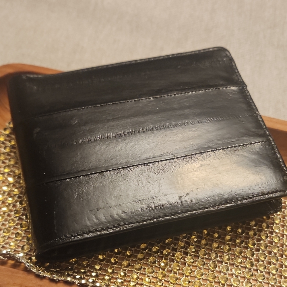 NWT Vintage Lee Sands Eel Skin Slim Wallet